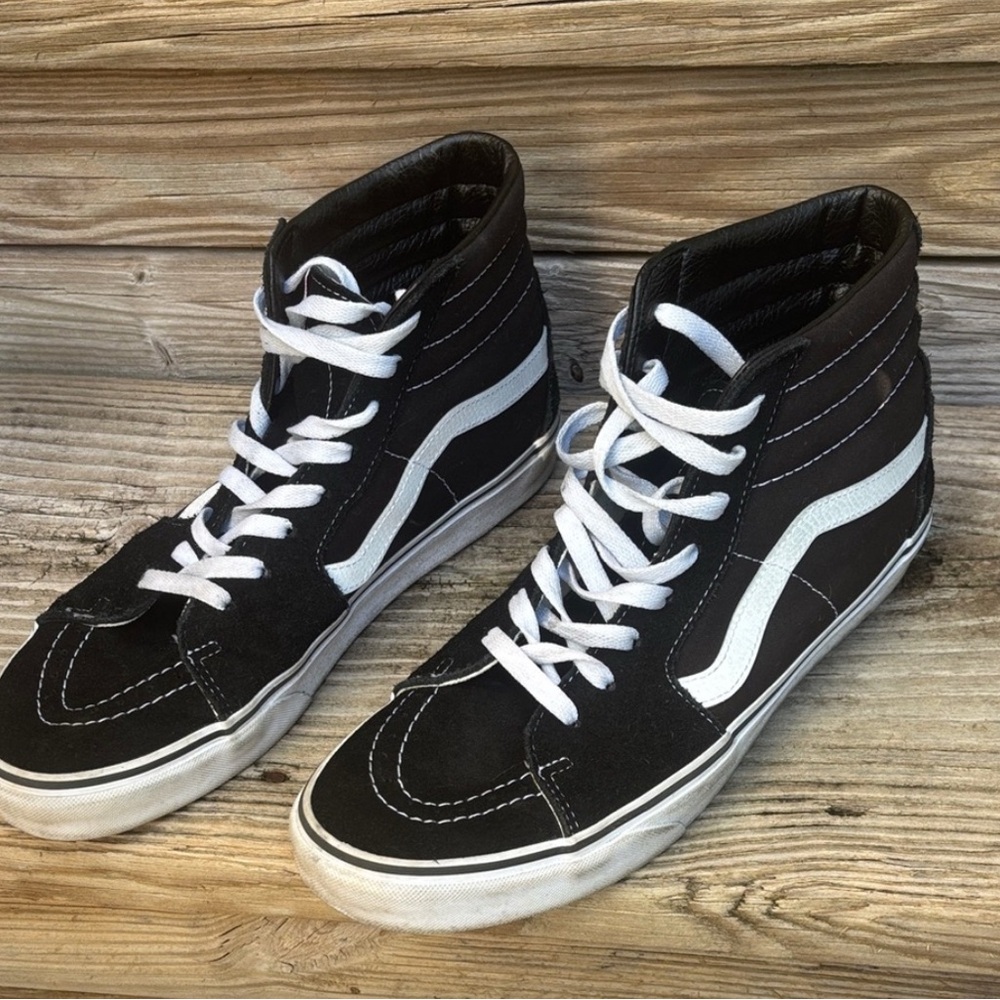 Vans Black and White High-Top Sneakers